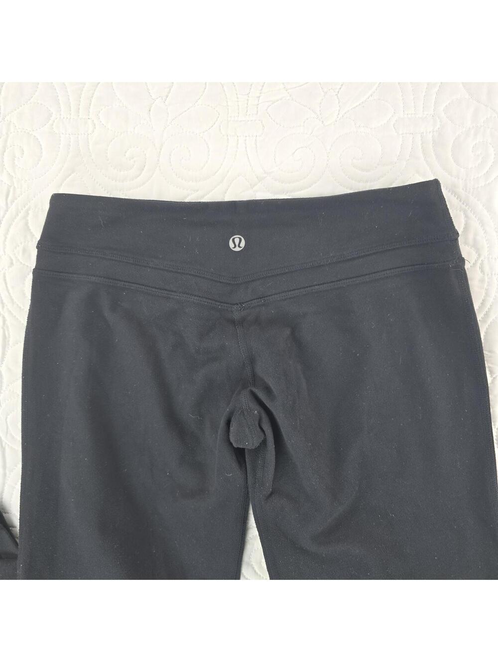 Lululemon Black Flare Yoga Pants Womens Size 4 Long Inseam Bootcut Leggings - Picture 3 of 8